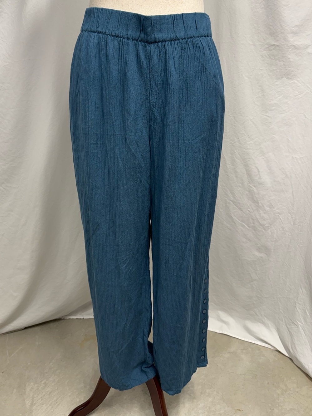 Soft Surroundings Teal Wide-Leg Pants